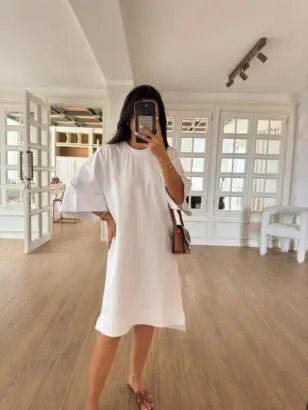 Dori Cos Beyaz Oversize Basic Elbise