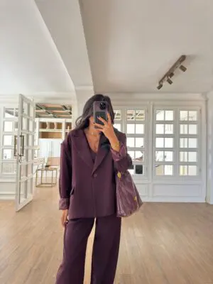 Star New'M Mürdüm Tek Düğmeli Çift Cepli Premium Blazer Ceket