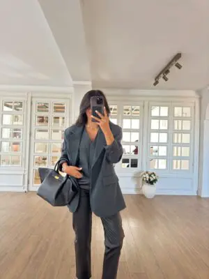 Sinox Antrasit Tek Düğmeli Premium Blazer Ceket