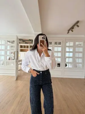 Neto Beyaz Vatkalı MD Poplin Gömlek