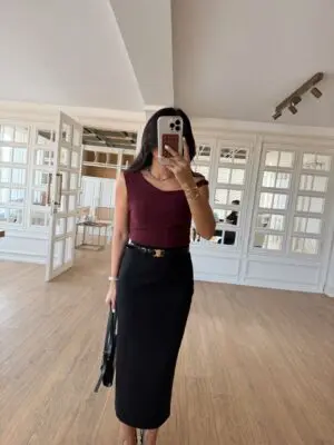 Celino Bordo Yanları Drapeli Asimetrik Askılı Body
