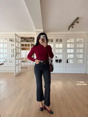 Bordo Balıkçı Bluz