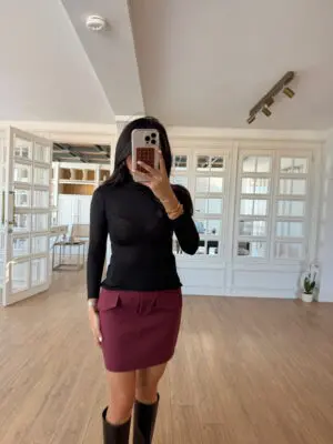 Honey NM Siyah Balıkçı Yaka Bluz