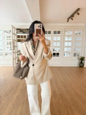 Binboa Qs Bej Vatkalı Blazer Ceket