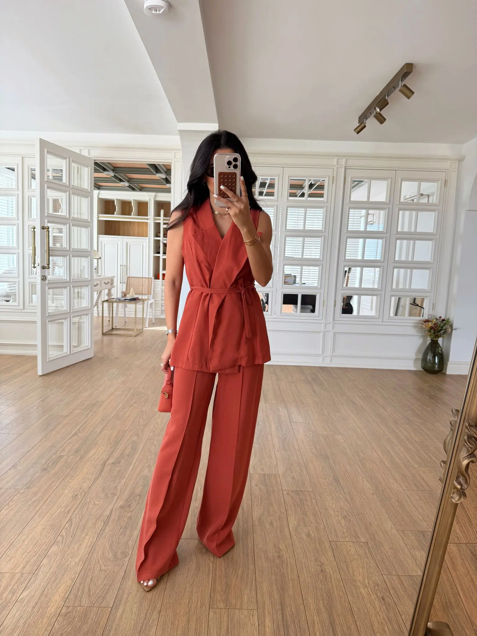 Telure Önden Bağlamalı Beli Lastikli Tensel Takım