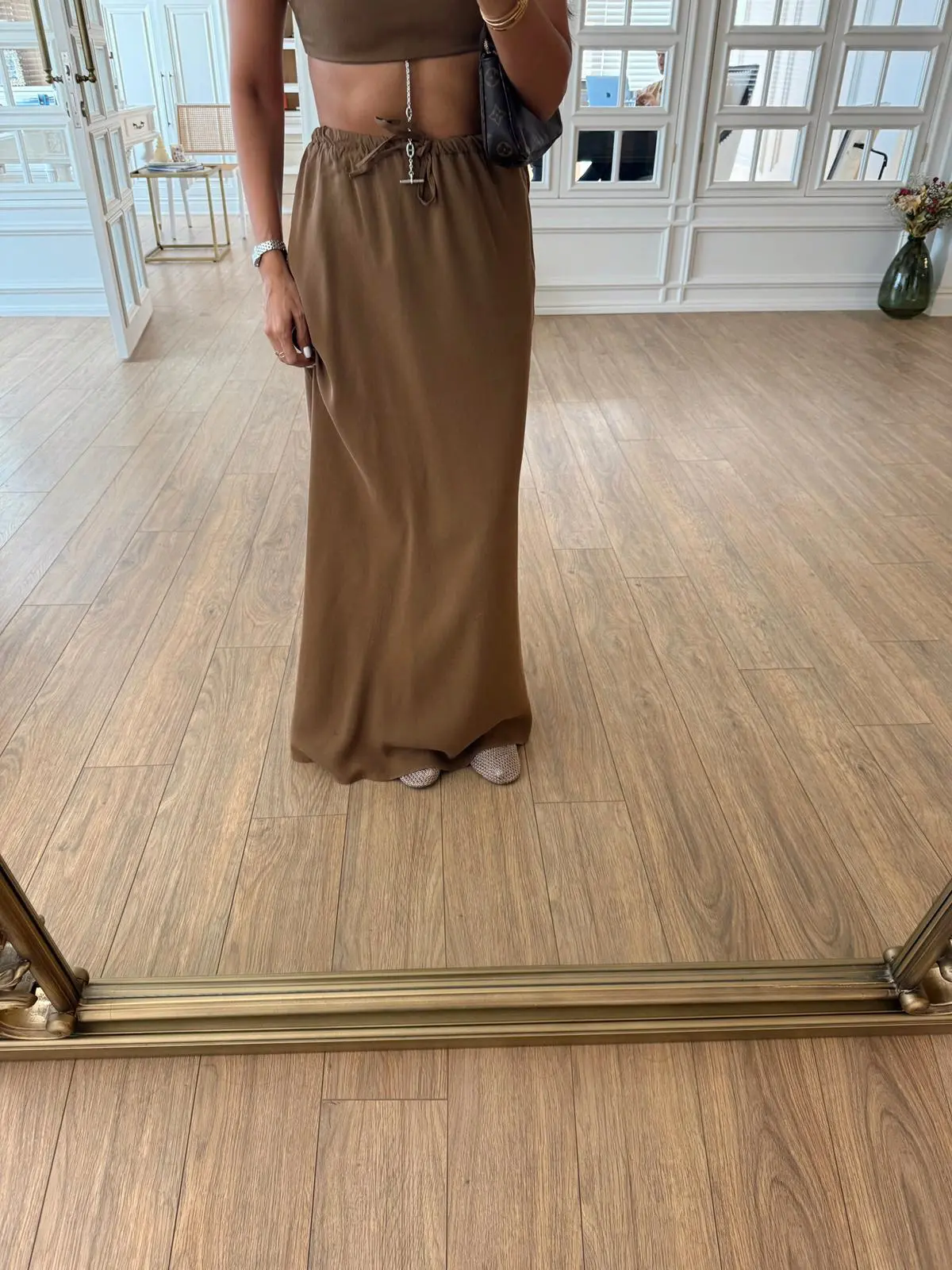Jade NM Bel Lastikli Bağlamalı Maxi Etek