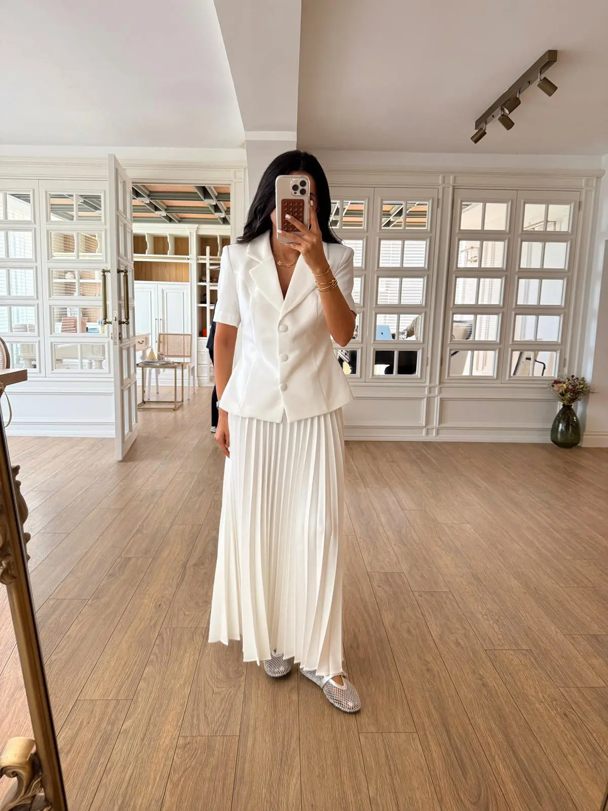 Dolly Vatkalı Ceket Piliseli Etek Takım