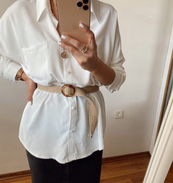 Toka Detaylı Hasır Kemer