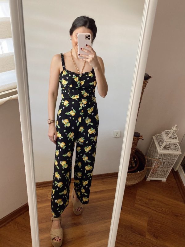 Bershka Limon Desenli Tulum