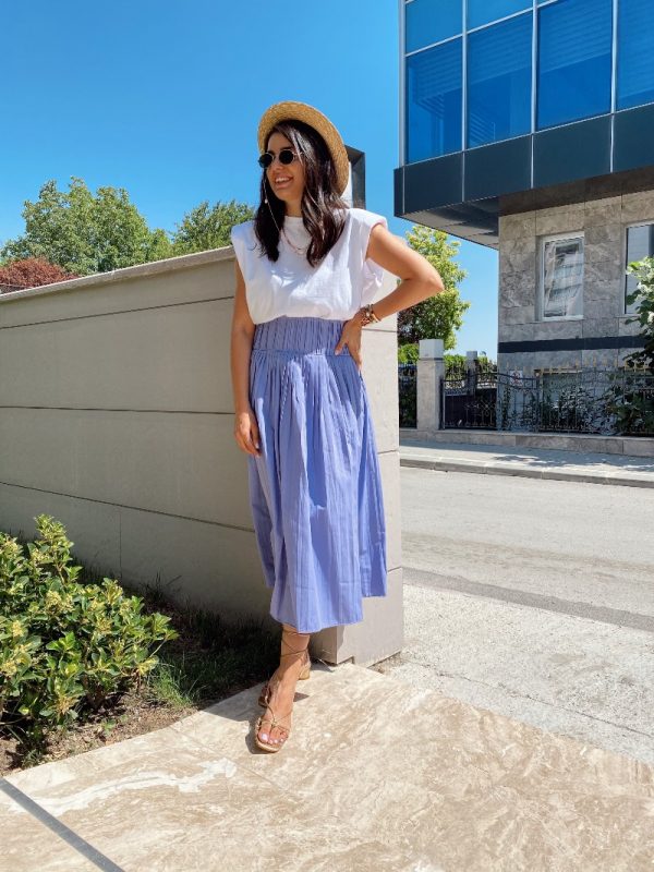 Zara Model Lila Piliseli Etek