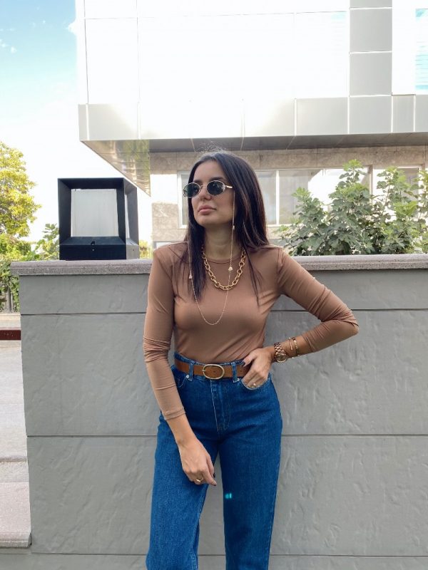 Taba Vatkalı Bodysuit