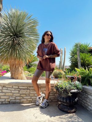 Acı Kahve Zebra İşlemeli Sweat