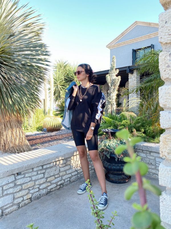 Siyah Los Angeles Baskılı Sweat