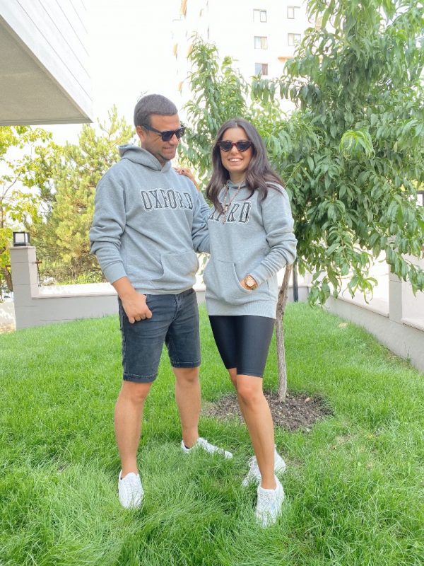 Gri Oxford Kapüşonlu Sweat