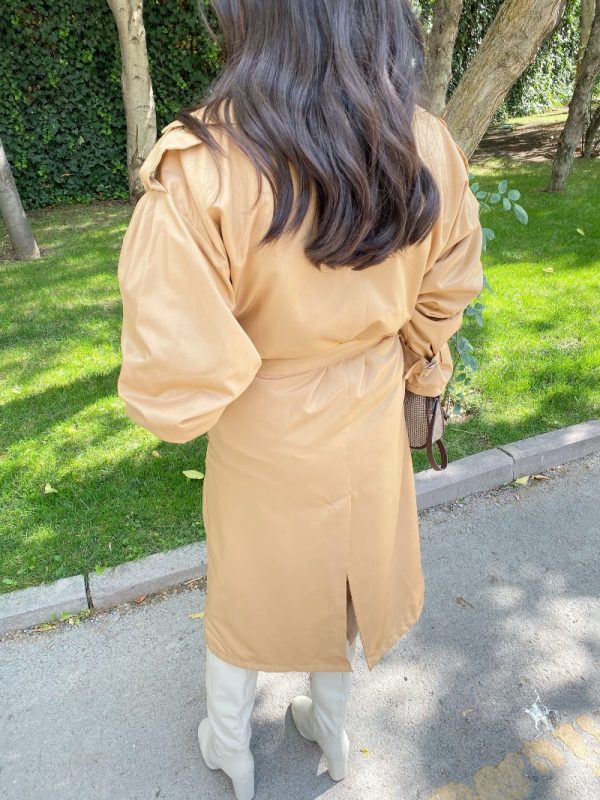Camel Kuşaklı Trenchcoat