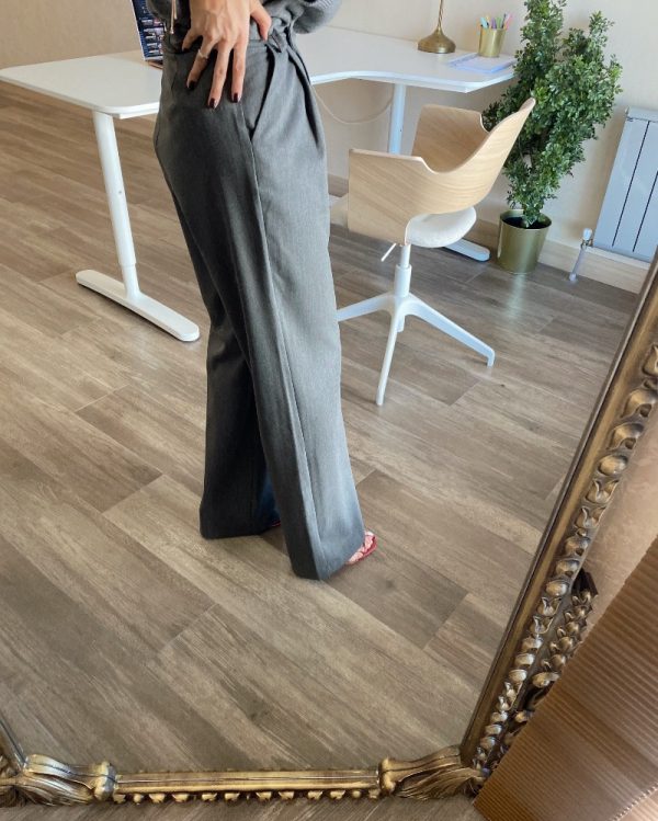 Füme Yandan Düğmeli Kumaş Pantolon