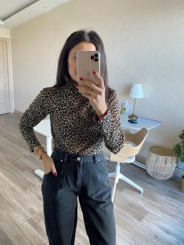 Leopar Balıkçı Bluz