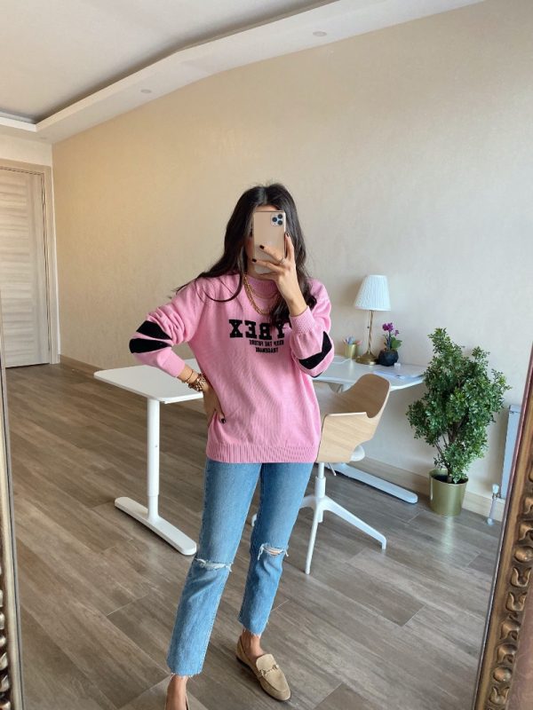 Pembe Pybex Triko Sweat