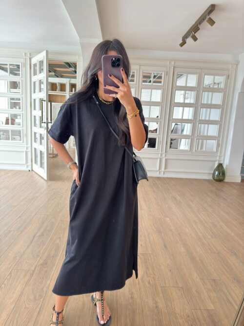 Ossim Ravy Siyah Basic Elbise